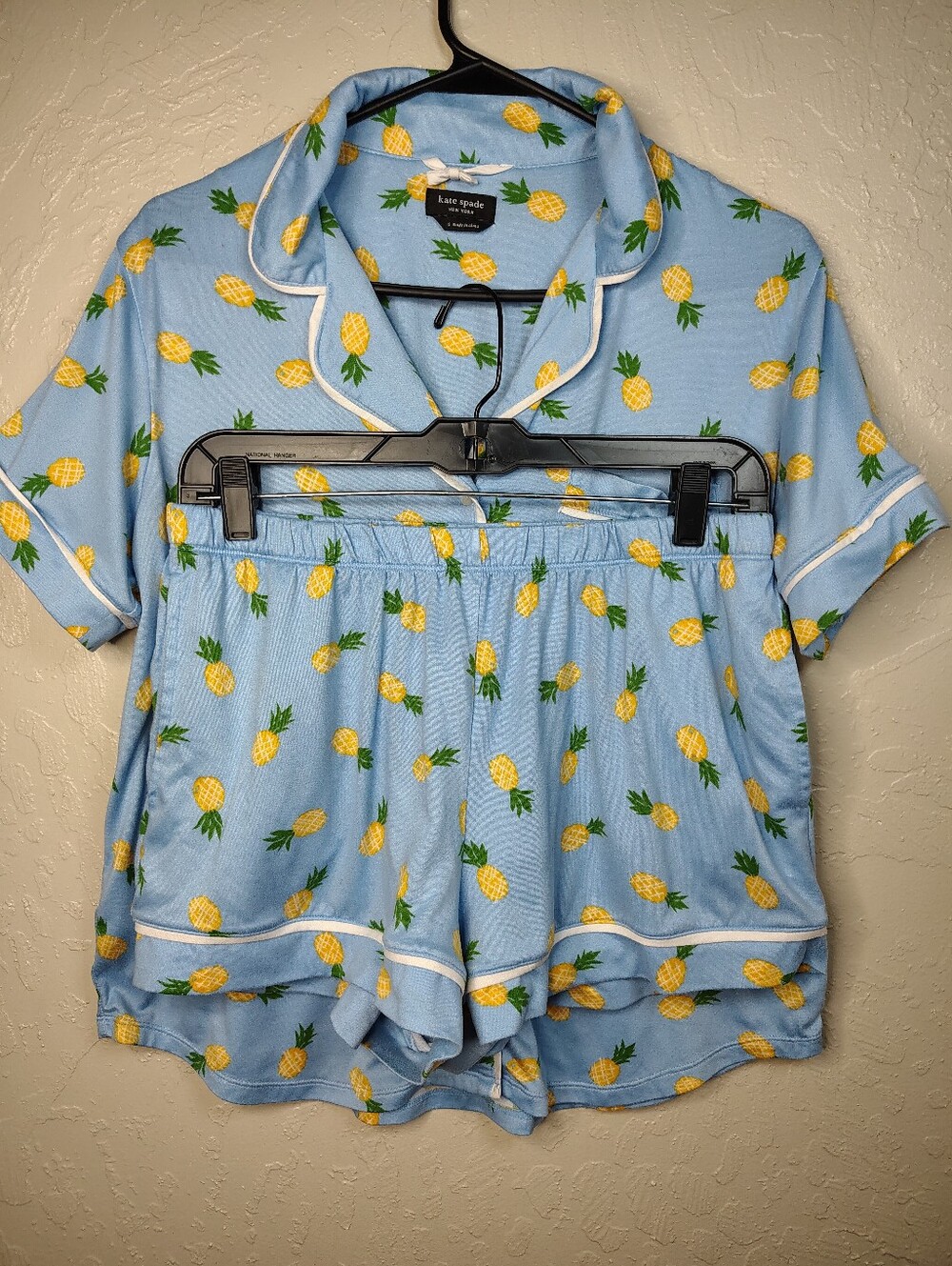 Kate Spade Pineapple Print Light Blue Short Pajama Set Size S